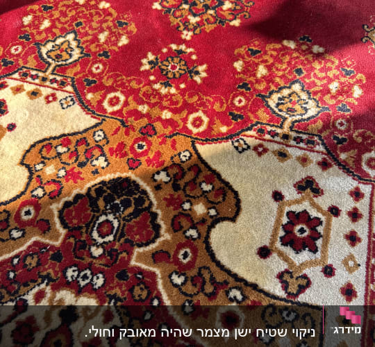 שטיח צבעוני עם דוגמאות גיאומטריות